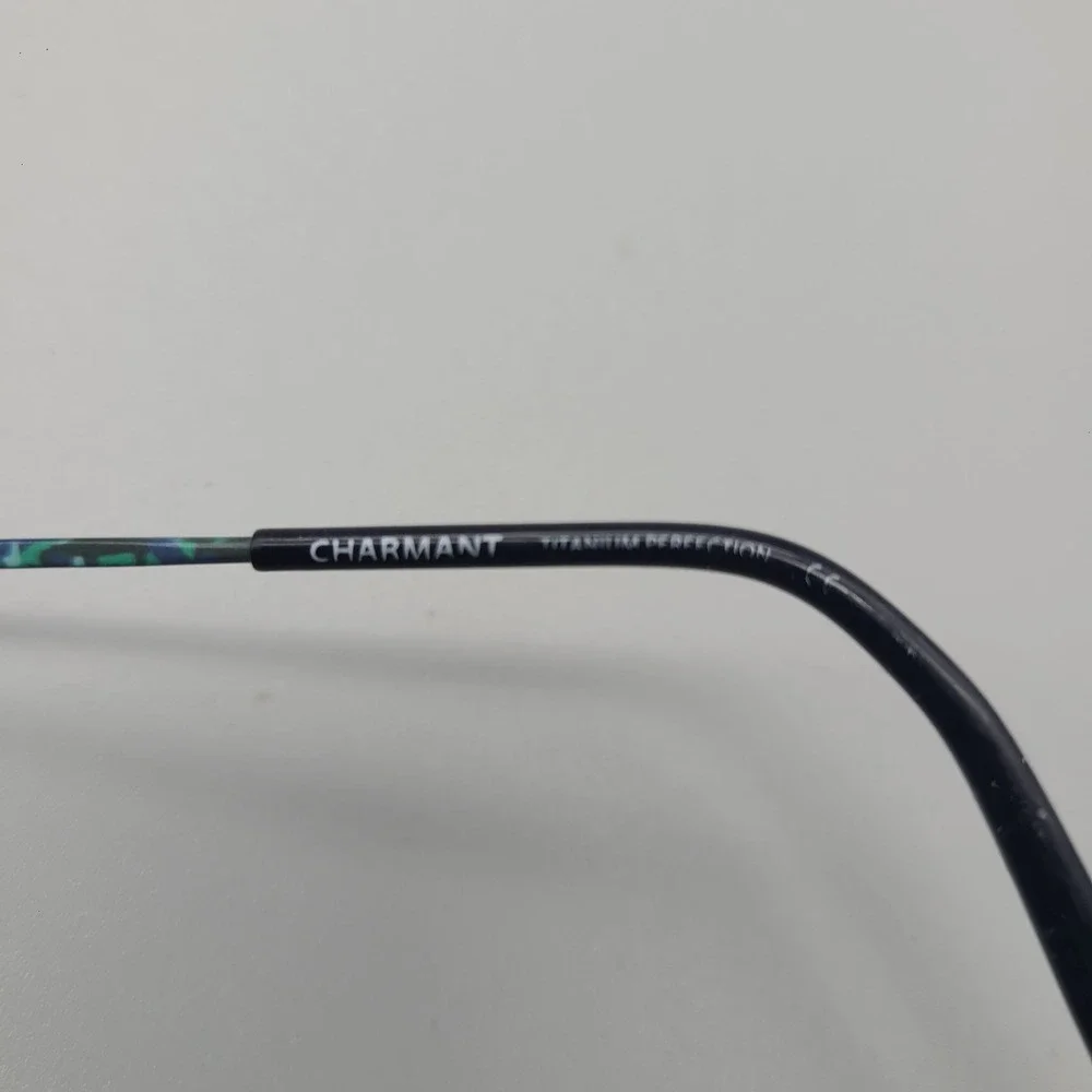 Charmant Titanium Perfection Eyeglasses Navy Blue Teal Pattern 52-15-135 Frames